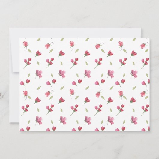 水彩フラミンゴベイビーシャワー感謝カード 招待状 (裏面)