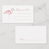 水彩フラミンゴベビー名アイディアベビーシャワー エンクロージャーカード (正面/裏面)