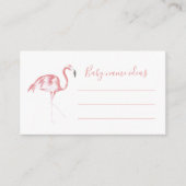 水彩フラミンゴベビー名アイディアベビーシャワー エンクロージャーカード (正面)