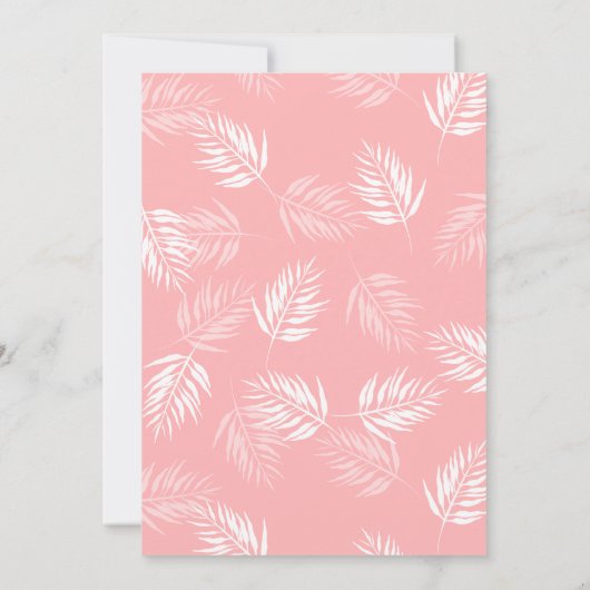 水彩フラミンゴ写真誕生日パーティー 招待状 (裏面)