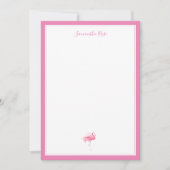水彩フラミンゴ文パーソナライズされた房具 ノートカード (正面)