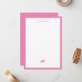 水彩フラミンゴ文パーソナライズされた房具 ノートカード (正面/裏面インサイチュ)