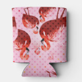 水彩フラミンゴ模様 缶クーラー (裏面)