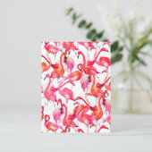 水彩フラミンゴ水彩2 ポストカード (スタンド正面)