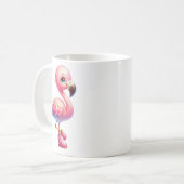 水彩フラミンゴ漫画クリップアート コーヒーマグカップ (正面左)