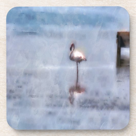 水彩フラミンゴ コースター (正面)