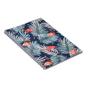 水彩フラミンゴ:ピンクのトロピカルエレガンス。 ノートブック (右側)