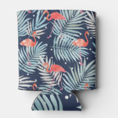 水彩フラミンゴ：ピンクのトロピカルエレガンス。 缶クーラー (裏面)