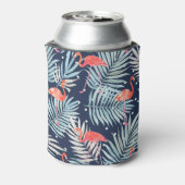 水彩フラミンゴ：ピンクのトロピカルエレガンス。 缶クーラー (缶裏面)