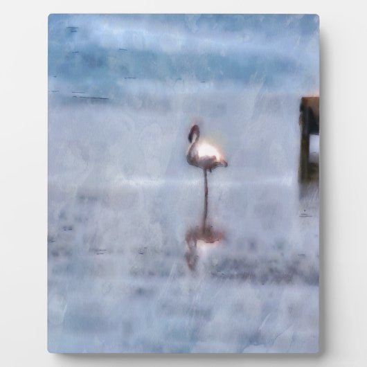 水彩フラミンゴ フォトプラーク (正面)