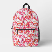 水彩フラミンゴ プリントバックパック (正面)