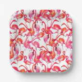 水彩フラミンゴ ペーパープレート (正面)