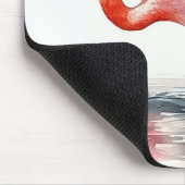 水彩フラミンゴ マウスパッド (コーナー)