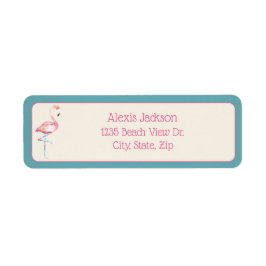 水彩フラミンゴ ラベル