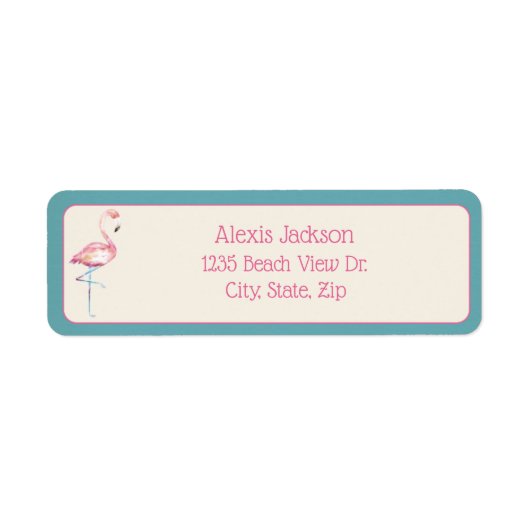 水彩フラミンゴ ラベル (正面)