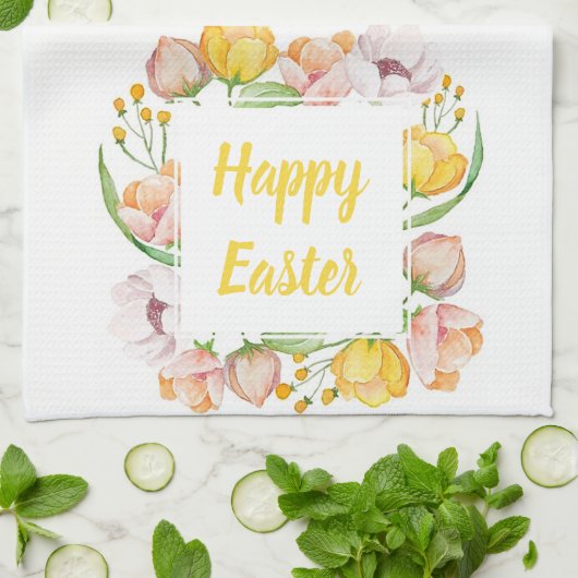 水彩フラル キッチンタオル (折り畳み)