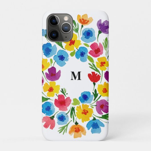 水彩フラワーのイラスト Case-Mate iPhoneケース (裏)