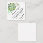 水彩フラワーのベビーシャワー招待状セット - アートなデザインのオムツくじ エンクロージャーカード (正面/裏面)