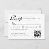 水彩フラワーの結婚式RSVPカード(QRコード付き) 出欠カード (正面)