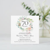 水彩フラワーの70周年記念結婚式アニバーサリー 招待状 (スタンド正面)