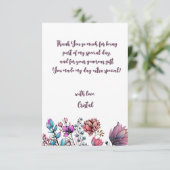 水彩フラワーアダルト誕生日 サンキューカード (スタンド正面)