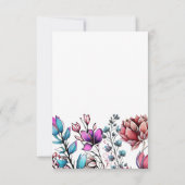 水彩フラワーアダルト誕生日 サンキューカード (裏面)