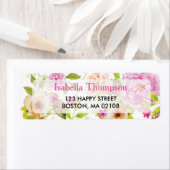 水彩フラワーアドレス ラベル (インサイチュ)