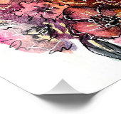 水彩フラワーアートワーク（ピンク、オレンジ、マゼンタ） フォトプリント            (角)