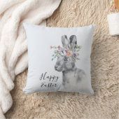水彩フラワークラウンイースターバニー クッション (ブランケット)