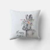 水彩フラワークラウンイースターバニー クッション (裏面)