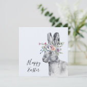 水彩フラワークラウンバニーイースター カード (スタンド正面)