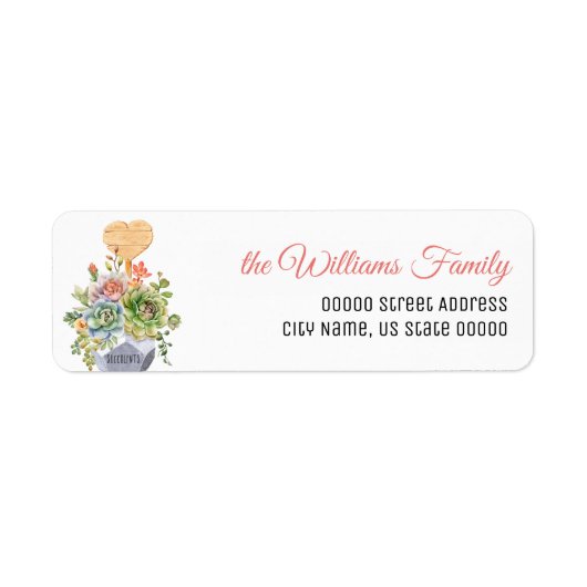 水彩フラワーグリーンフローラリターンアドレス ラベル (正面)
