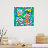 水彩フラワーシードパケット ポスター (キッチン)