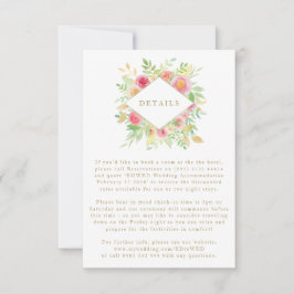 水彩フラワージオズ結婚エンクロージャカード 出欠カード