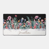 水彩フラワースクパーソナライズされたリプト名 デスクマット (正面)