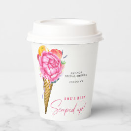 水彩フラワーズアイスクリーム – ブライダルシャワー 紙コップ