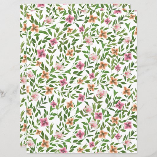 水彩フラワーズインつる植物登山パ葉ター (正面/裏面)