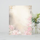 水彩フラワーズオンヴィンテージスクラップブック紙 (スタンド正面)