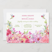 水彩フラワーズオーキズバード庭園の結婚式 招待状 (正面)
