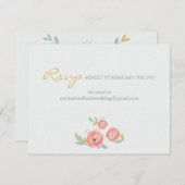 水彩フラワーズカスタムRSVPと宿泊施設 出欠カード (正面/裏面)