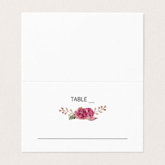 水彩フラワーズカントリーウェディング座席表 名刺 (外部フラット)