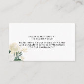 水彩フラワーズゴールドフォイルベビーシャワーレジストリ エンクロージャーカード (裏面)