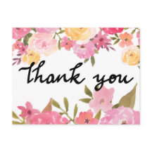 水彩フラワーズサンキュー結婚ズタイポグラフィ