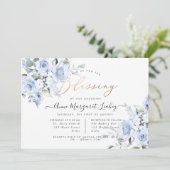 水彩フラワーズダスティブルーバラ賛美ズ 招待状 (スタンド正面)