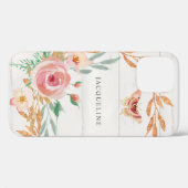 水彩フラワーズバラ金ゴールドグリッターグリーナリーウッド Case-Mate iPhoneケース (裏面 (横))