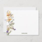 水彩フラワーズフパーソナライズされたラットノートカード ノートカード (正面)