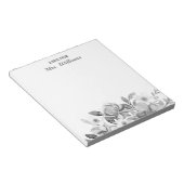 水彩フラワーズフローラ名前をカスタムするからのメモ ノートパッド (アングル)