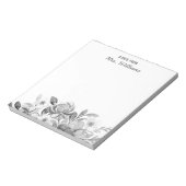 水彩フラワーズフローラ名前をカスタムするからのメモ ノートパッド (回転)