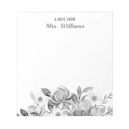 水彩フラワーズフローラ名前をカスタムするからのメモ ノートパッド