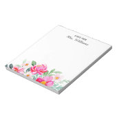 水彩フラワーズフローラ名前をカスタムするAノート ノートパッド (回転)
